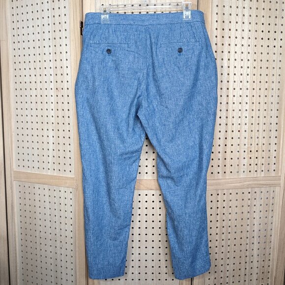 Banana Republic women's, blue, linen blend, Avery pants, size 12, cropped/capri - Picture 2 of 10